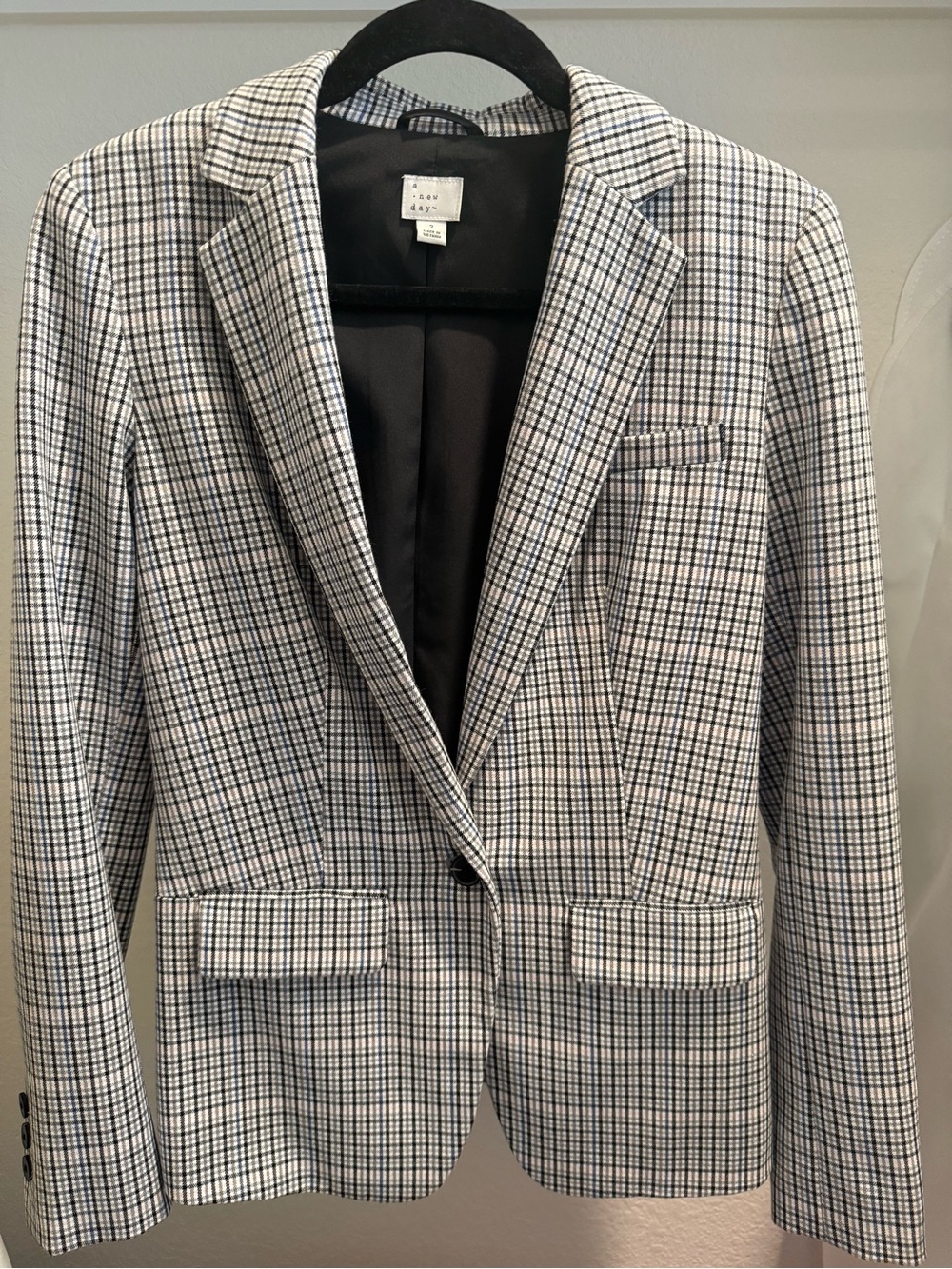 a new day Black & White plaid Tailored Blazer